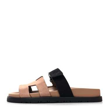 HERMES Suede Goatskin Womens Chypre Sandals 35 Ro… - image 1