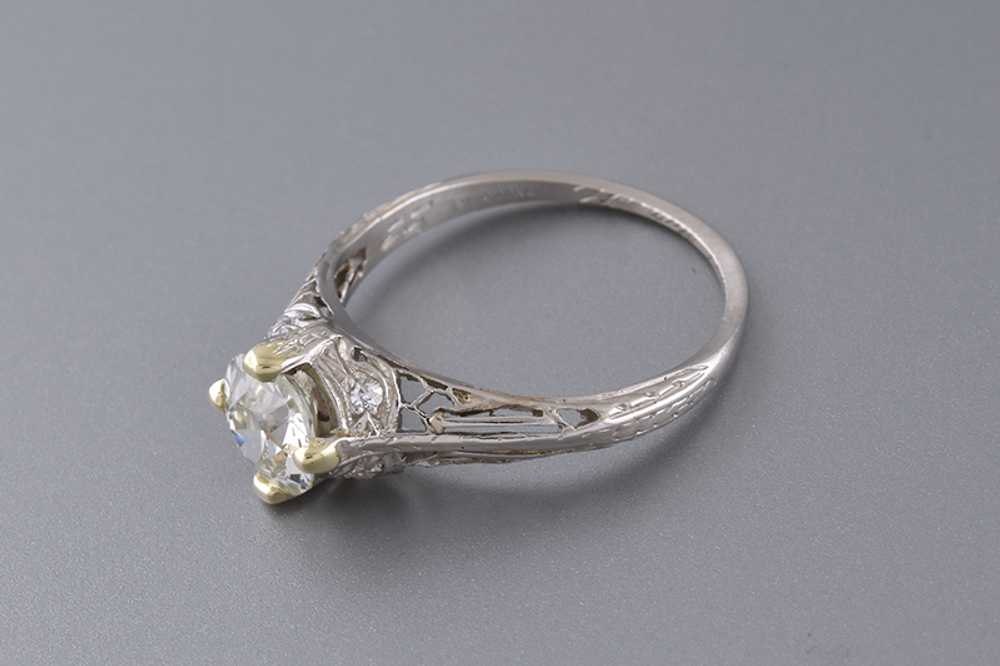 Lovely Handmade Art Deco Diamond Engagement Ring - image 2