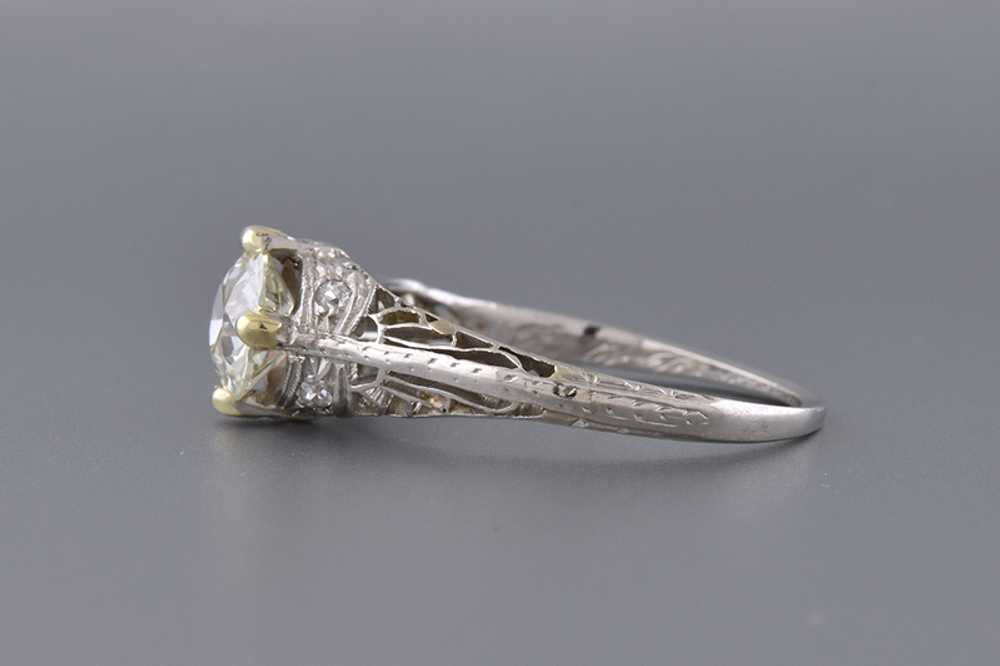 Lovely Handmade Art Deco Diamond Engagement Ring - image 3