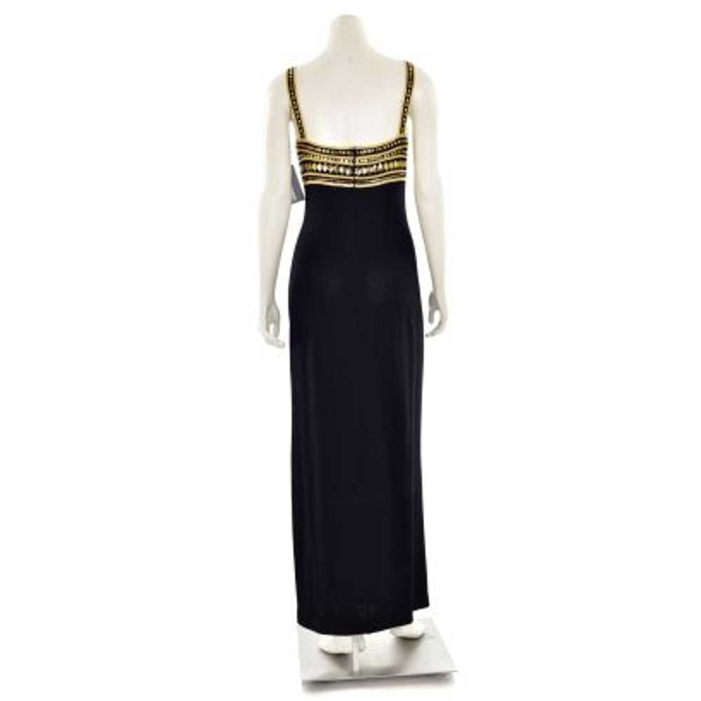 St. John Evening Sparkly Gown in Gold/Black Santa… - image 6