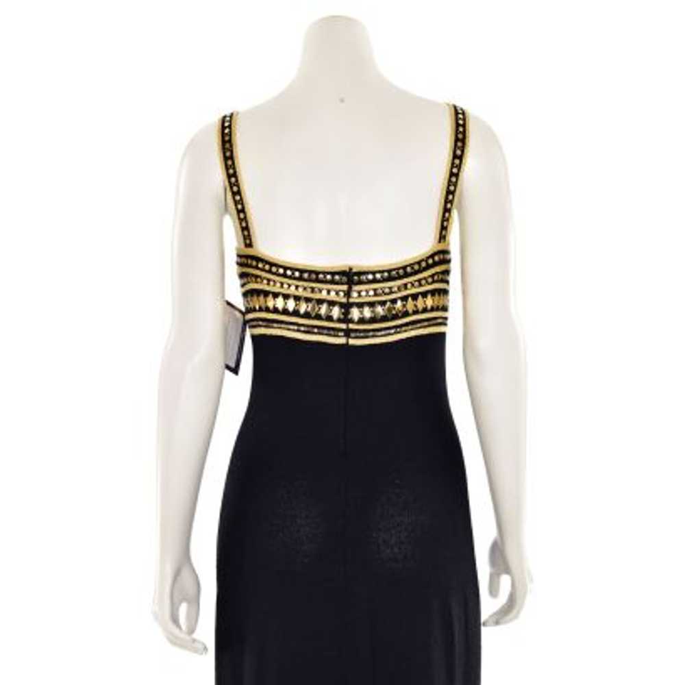 St. John Evening Sparkly Gown in Gold/Black Santa… - image 7