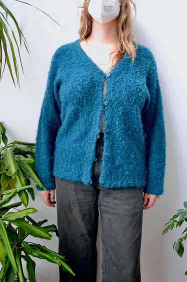 Louis Vuitton damier weave zip cardigan in gris fonce wool blend