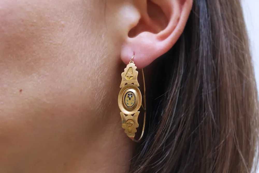 Large enameled poissardes earrings in 18k gold, a… - image 4