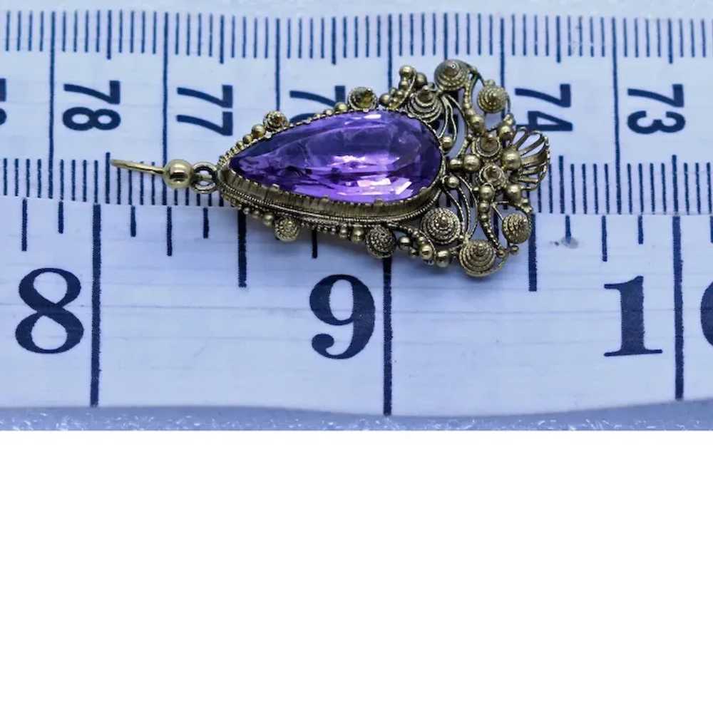 Antique Georgian Earrings Gold Amethysts Cannetil… - image 4