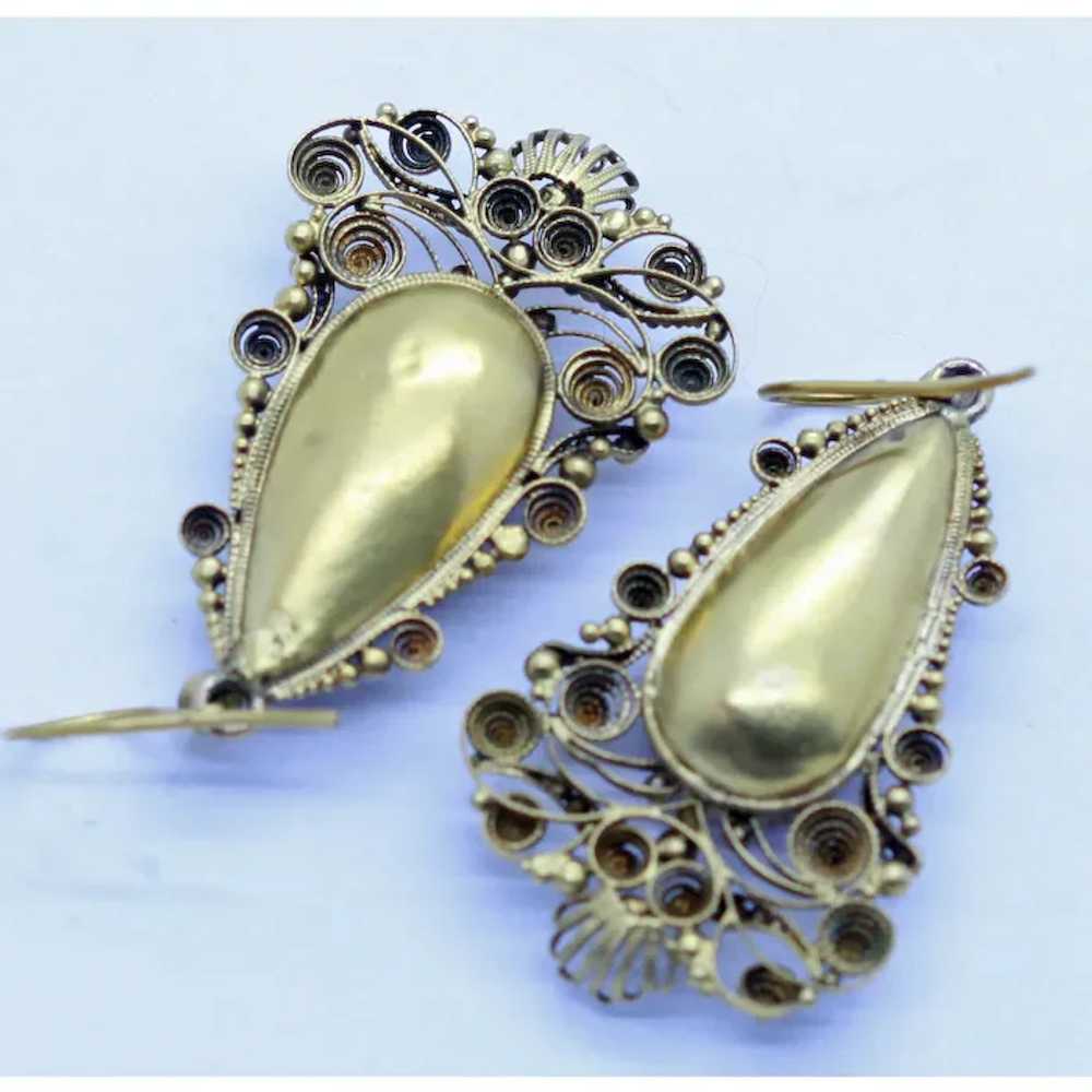 Antique Georgian Earrings Gold Amethysts Cannetil… - image 6