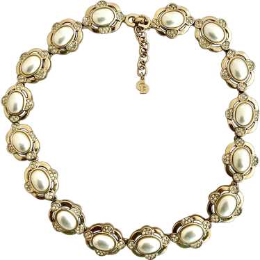 Christian Dior Faux Pearl Infinite Bracelet - Gold-Plated Link, Bracelets -  CHR362933