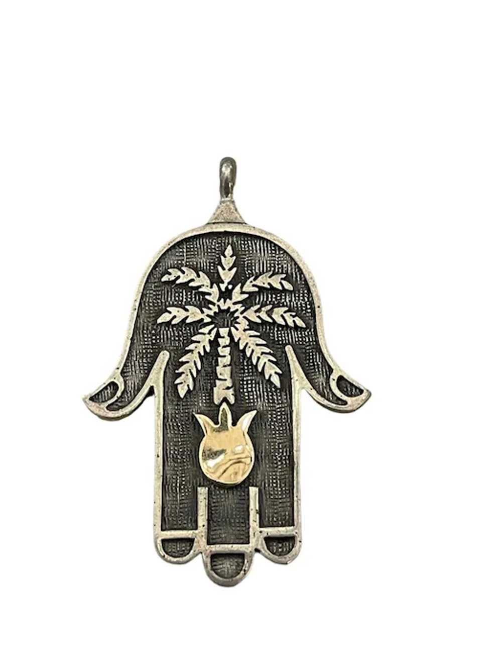 Exquisite Sterling Silver & 14k Gold amulet Hamsa… - image 10