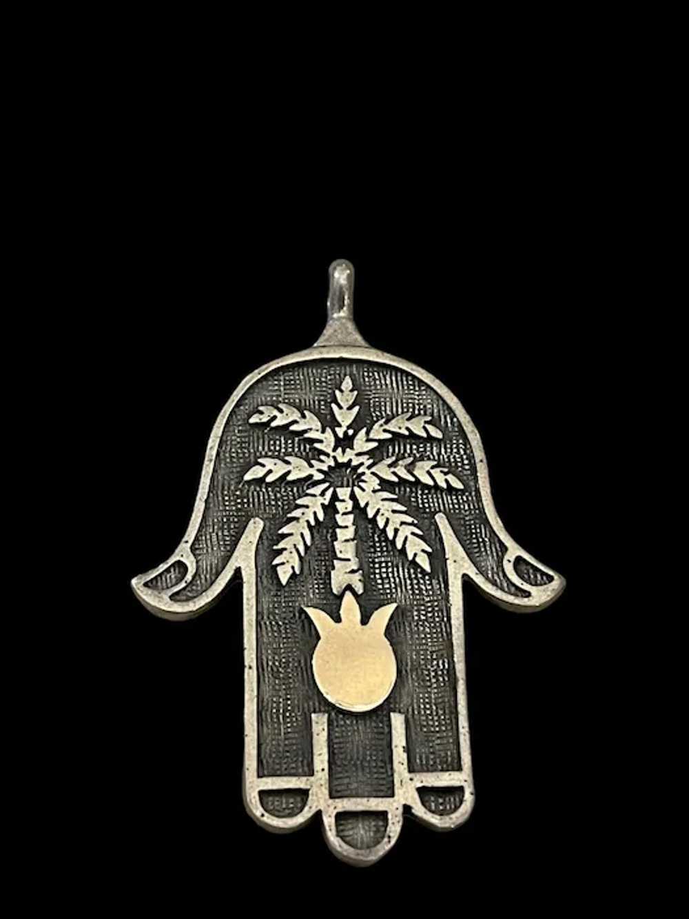 Exquisite Sterling Silver & 14k Gold amulet Hamsa… - image 3