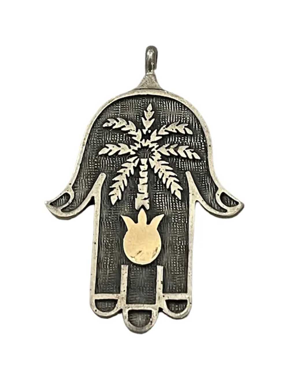 Exquisite Sterling Silver & 14k Gold amulet Hamsa… - image 4