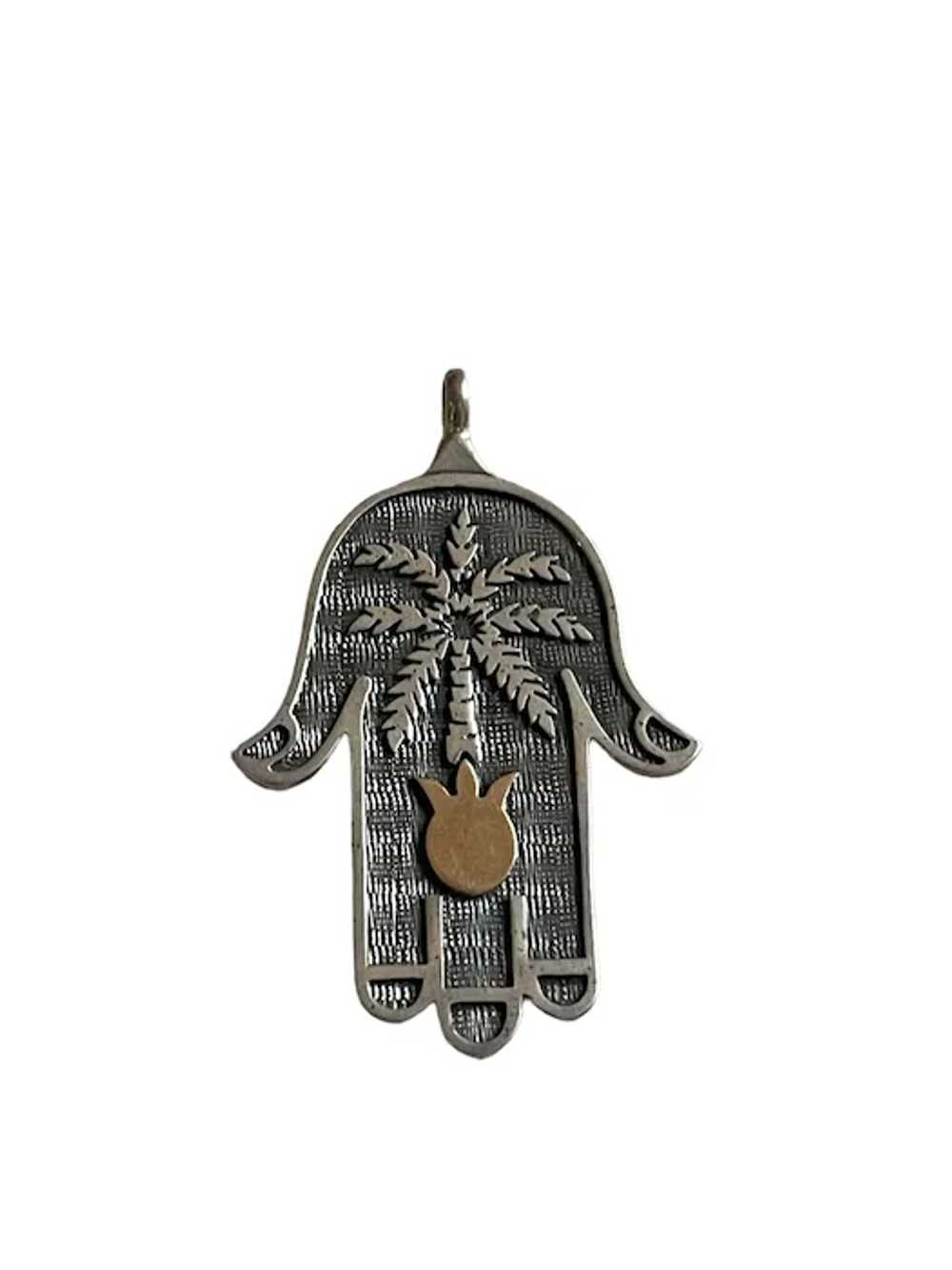 Exquisite Sterling Silver & 14k Gold amulet Hamsa… - image 5