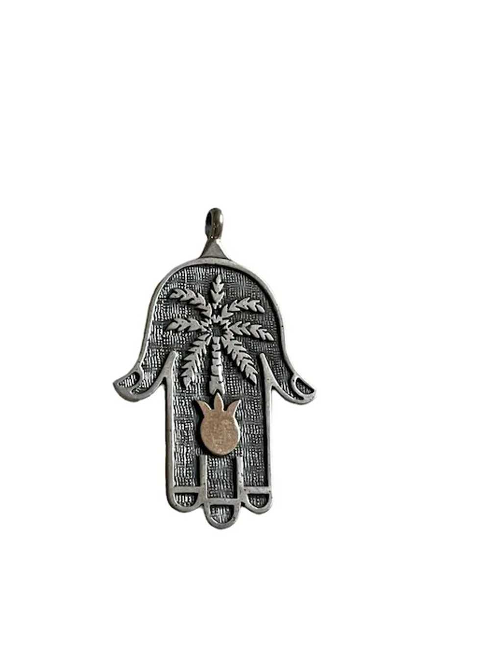 Exquisite Sterling Silver & 14k Gold amulet Hamsa… - image 6