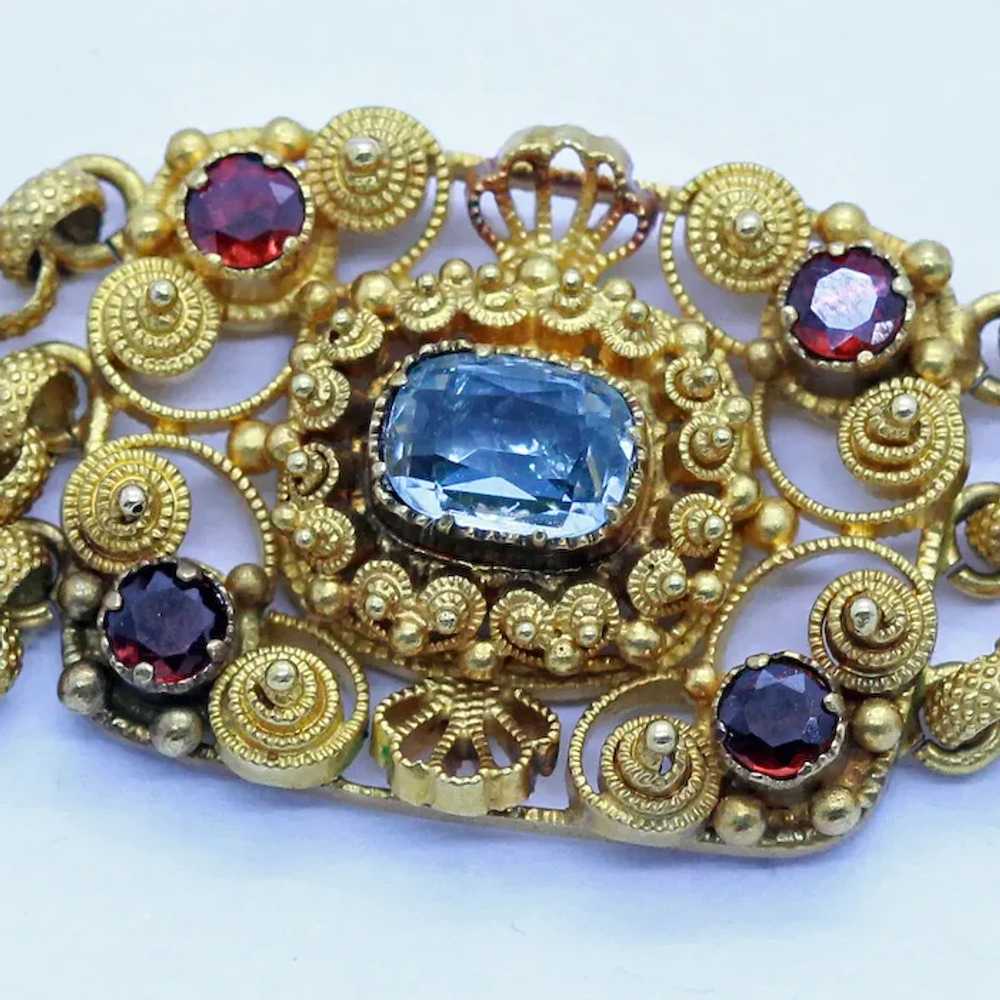 Antique Georgian Set Necklace Brooch 22k Gold Aqu… - image 2