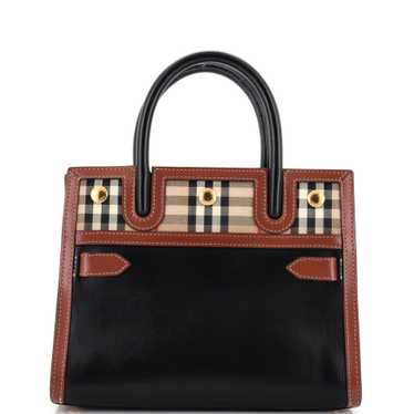 Burberry Title Two Handle Tote Leather with Vinta… - image 1