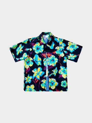 Philadelphia 76ers Blue Hibiscus Flower Black Background Print Aloha  Hawaiian Shirt - Freedomdesign