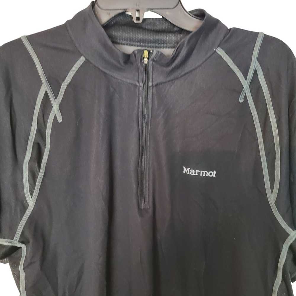 Marmot Marmot Mens L Black Short Sleeves 1/4 Zip … - image 2