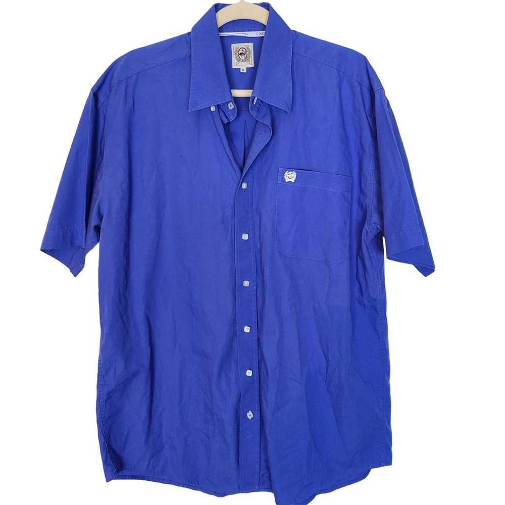 Cinch Cinch Mens M Blue Soild Short Sleeves Butto… - image 1