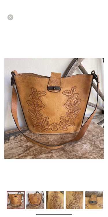 Other HAND TOOLED LEATHER BAG Beautiful Vtg Wester