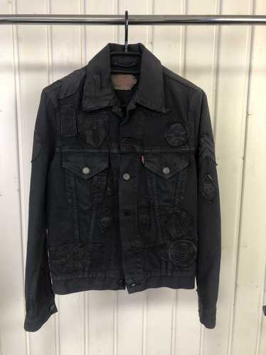 Levi's patchwork hotsell black trucker jacket