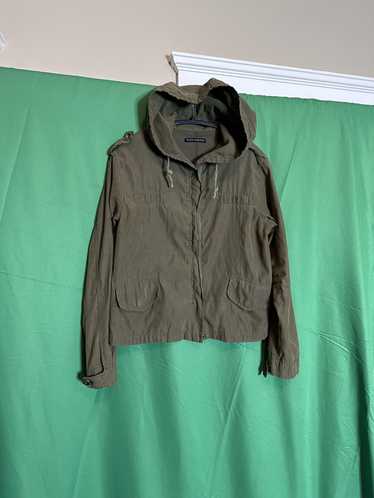 Brandy Melville Army Green Zip Up Military Jacket XS-S