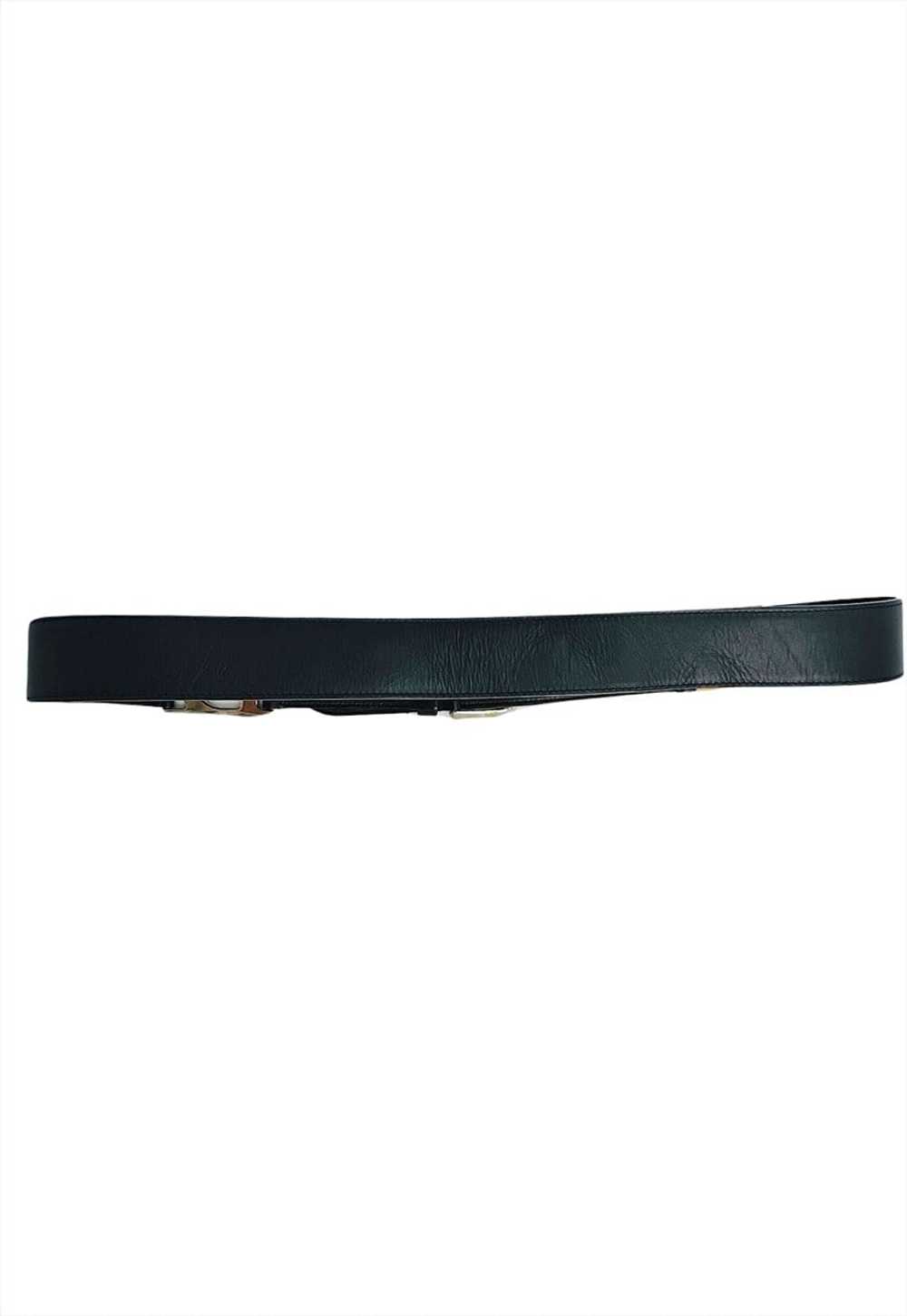 Christian Dior Belt Black Leather C D Buckle Logo… - image 2