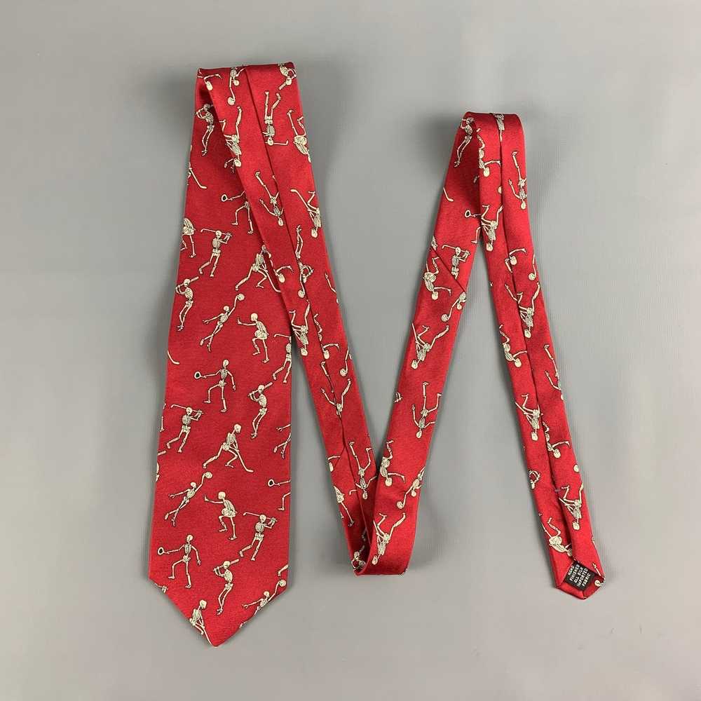 Other Red White Silk Tie - image 3