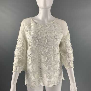 Maje White Polyester Blend Lace Raglan 34 Dress To