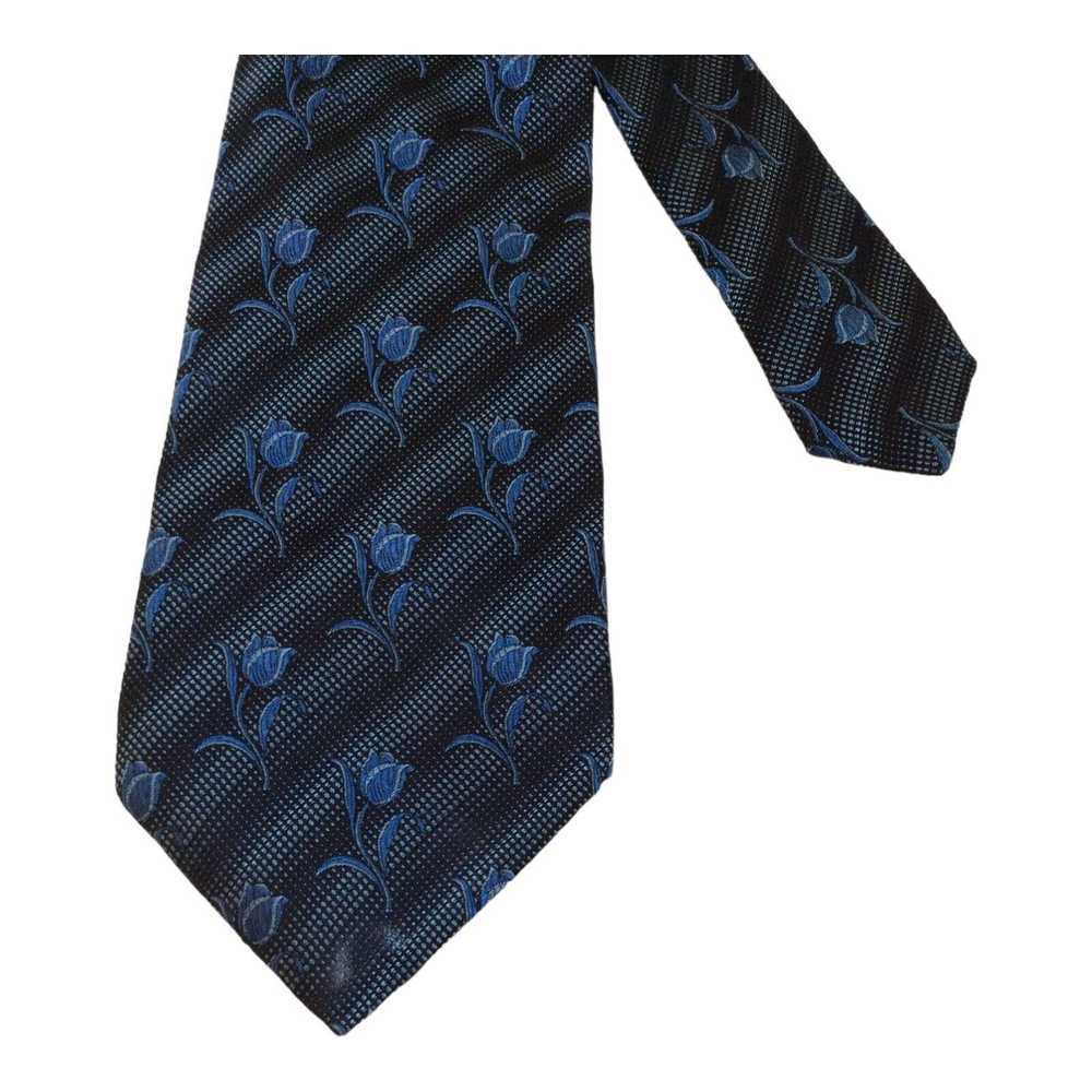Kenzo KENZO HOMME Gray Striped Floral Tie Silk 57… - image 6