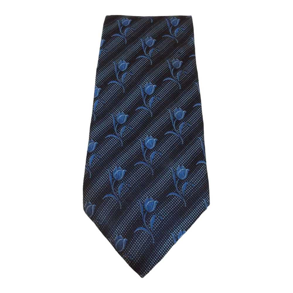 Kenzo KENZO HOMME Gray Striped Floral Tie Silk 57… - image 8