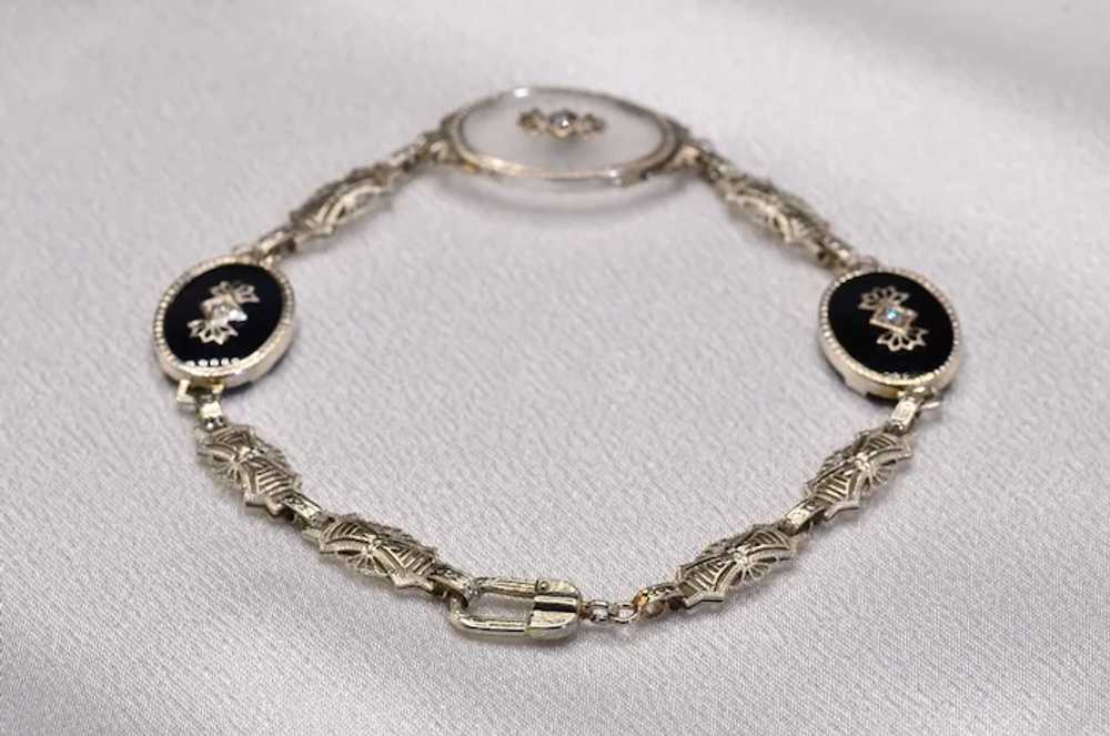 Antique Art Deco Camphor Glass Bracelet set with … - image 2