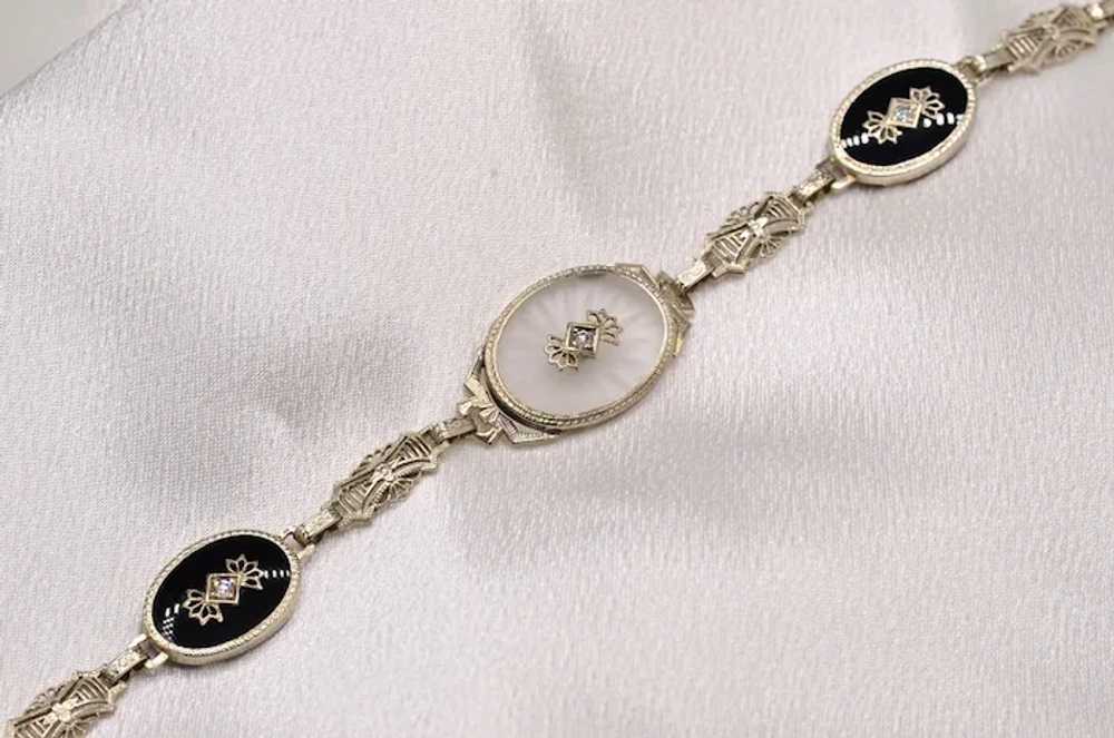 Antique Art Deco Camphor Glass Bracelet set with … - image 3