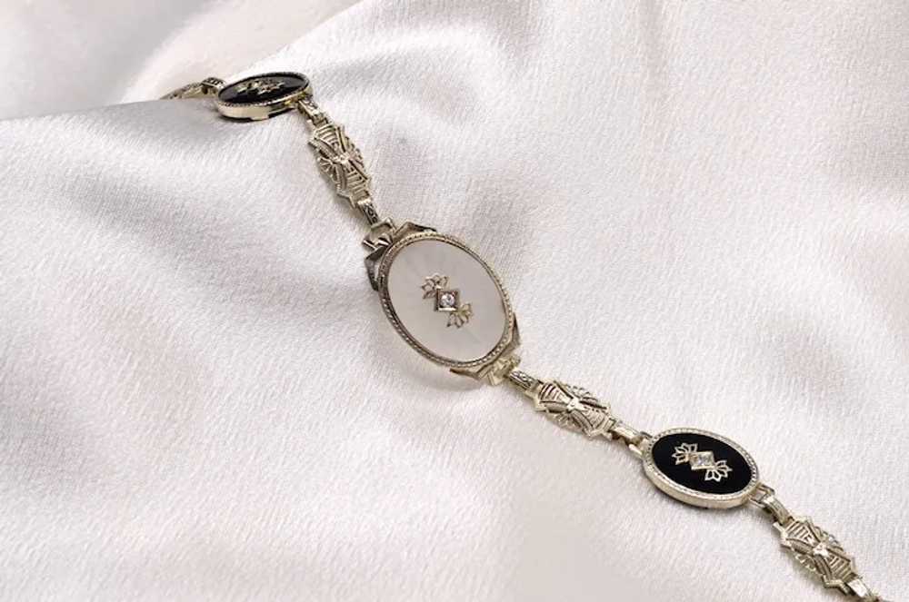 Antique Art Deco Camphor Glass Bracelet set with … - image 4