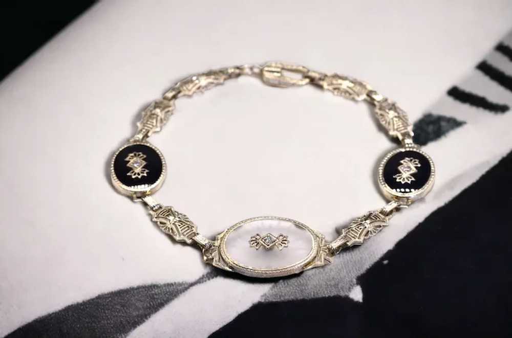 Antique Art Deco Camphor Glass Bracelet set with … - image 6