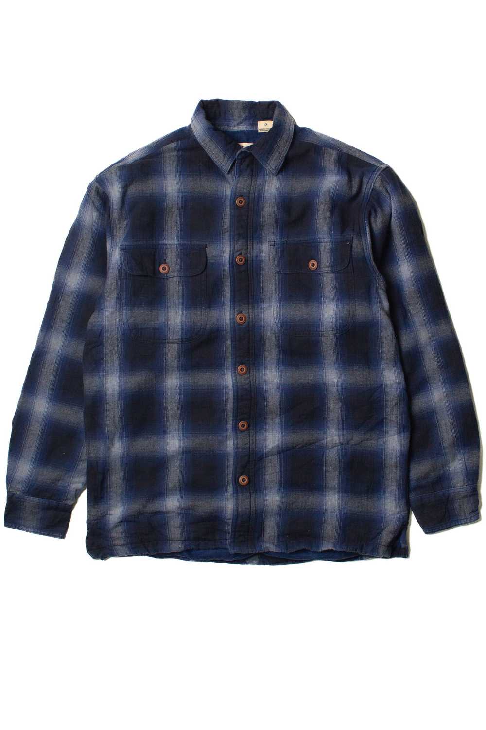 Dark Blue Fleece Lined Flannel Shirt - image 1