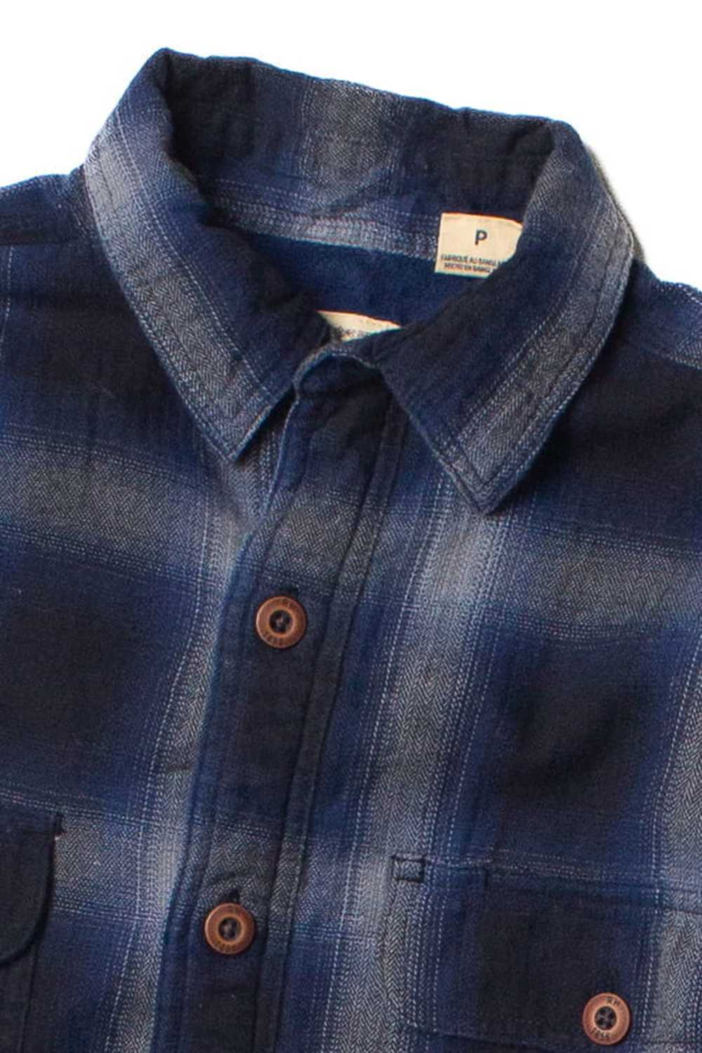 Dark Blue Fleece Lined Flannel Shirt - image 2