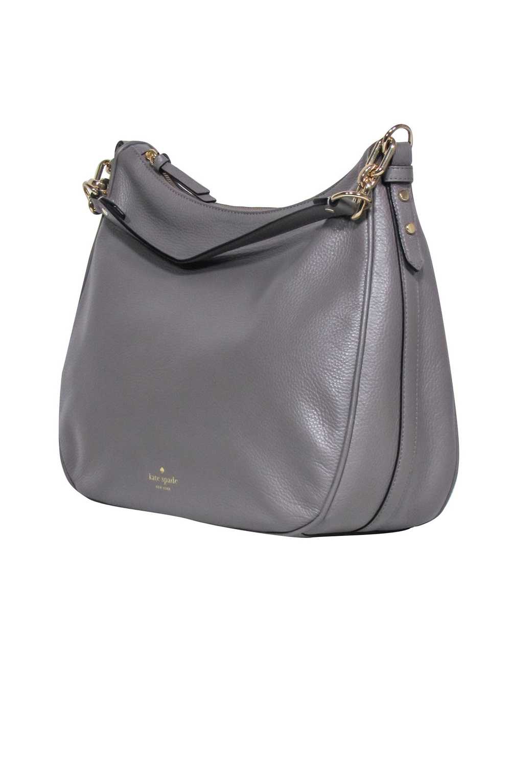 Kate Spade - Grey Pebbled Leather Shoulder Bag - image 2