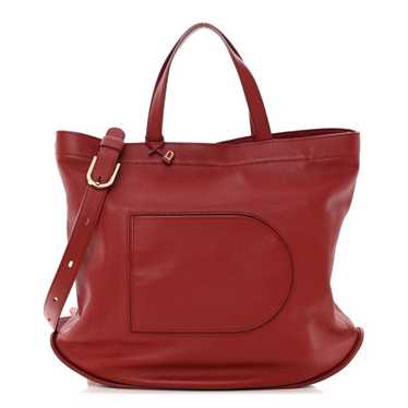 DELVAUX Grained Calfskin Le Pin Tote Red