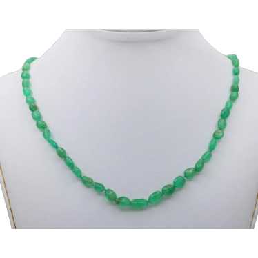 Vintage Designer Emerald 18K Yellow Gold Necklace