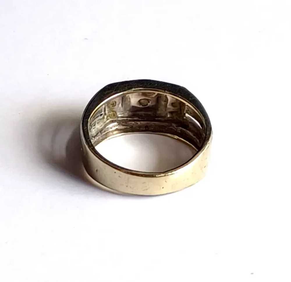 Antique Men's Diamond & 14K White Gold Ring / Wed… - image 6