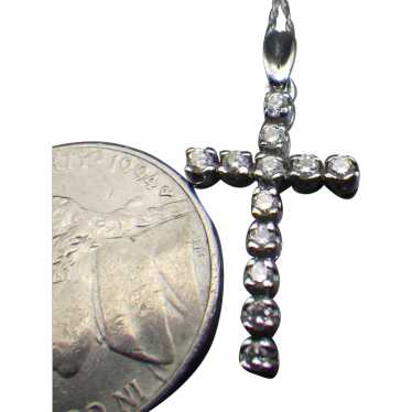 1960s Diamond Cross Pendant, Eighteen Carat White… - image 1