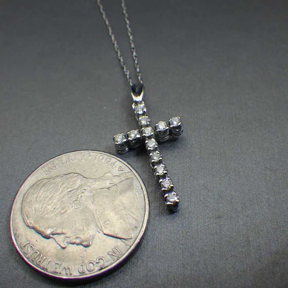 1960s Diamond Cross Pendant, Eighteen Carat White… - image 5