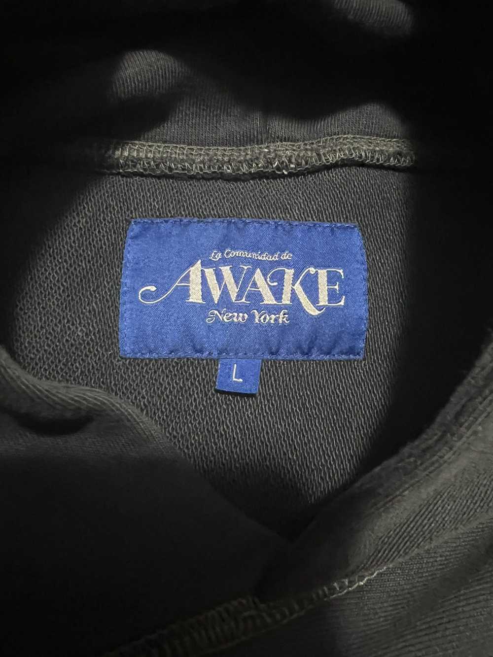 Awake Awake Classic Logo Embroidered Hoodie Black - image 5