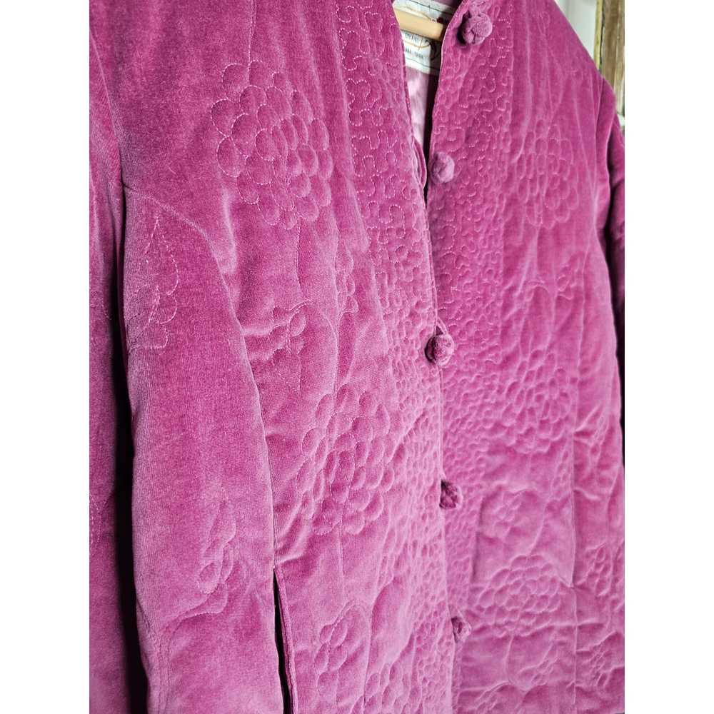 peony Vintage 70's Peony Velour Jacket with embro… - image 3