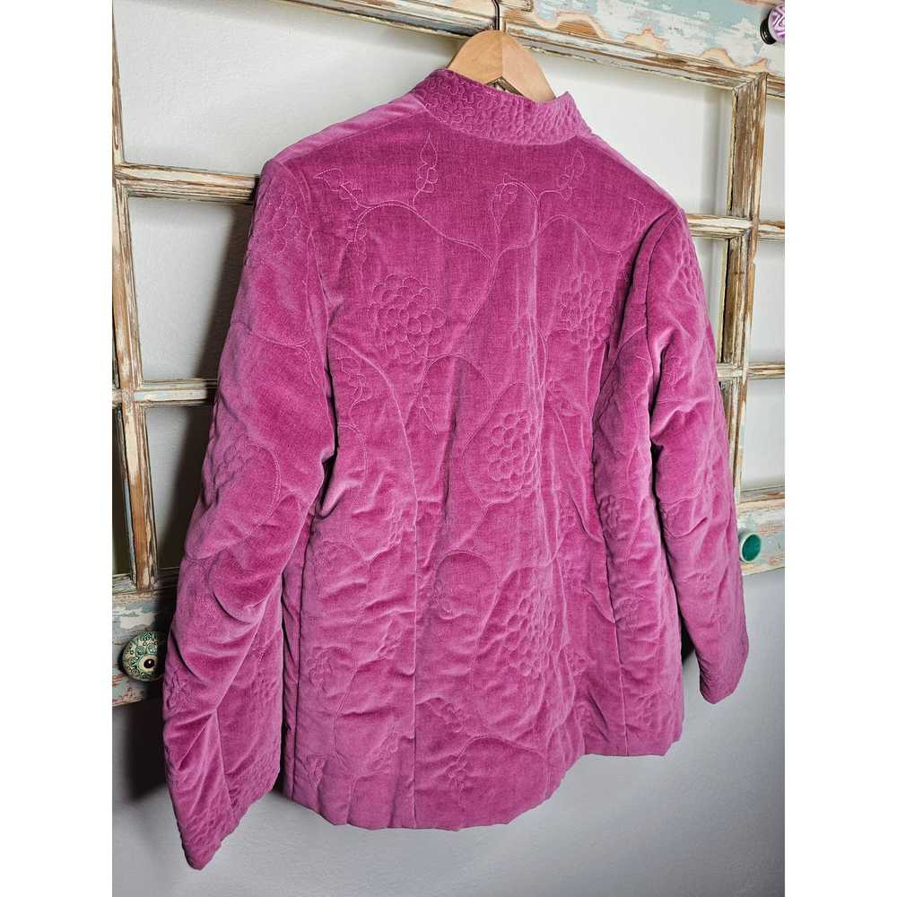 peony Vintage 70's Peony Velour Jacket with embro… - image 7