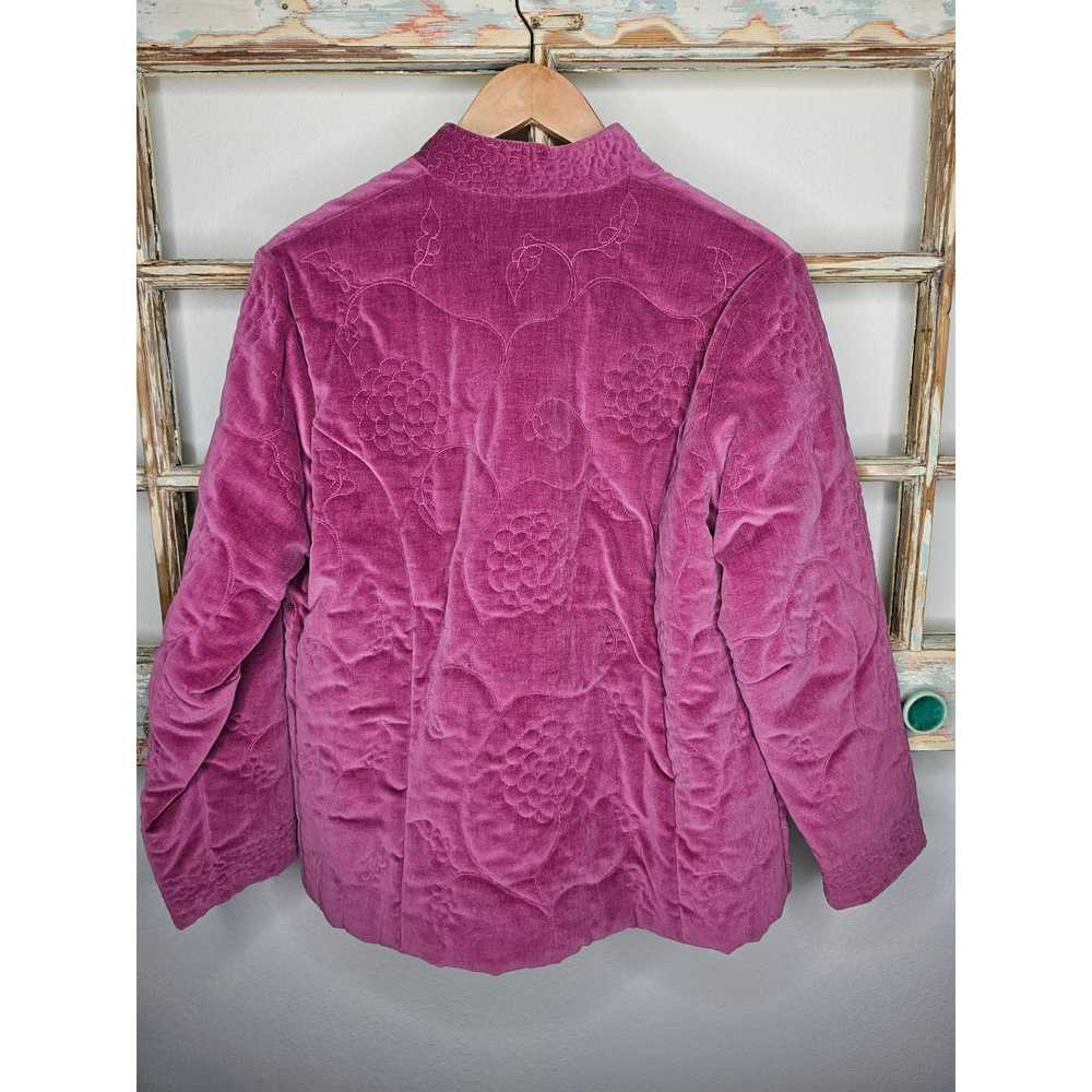 peony Vintage 70's Peony Velour Jacket with embro… - image 8