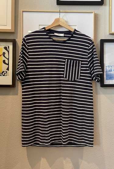 AMI AMI Dark Navy Striped T-Shirt