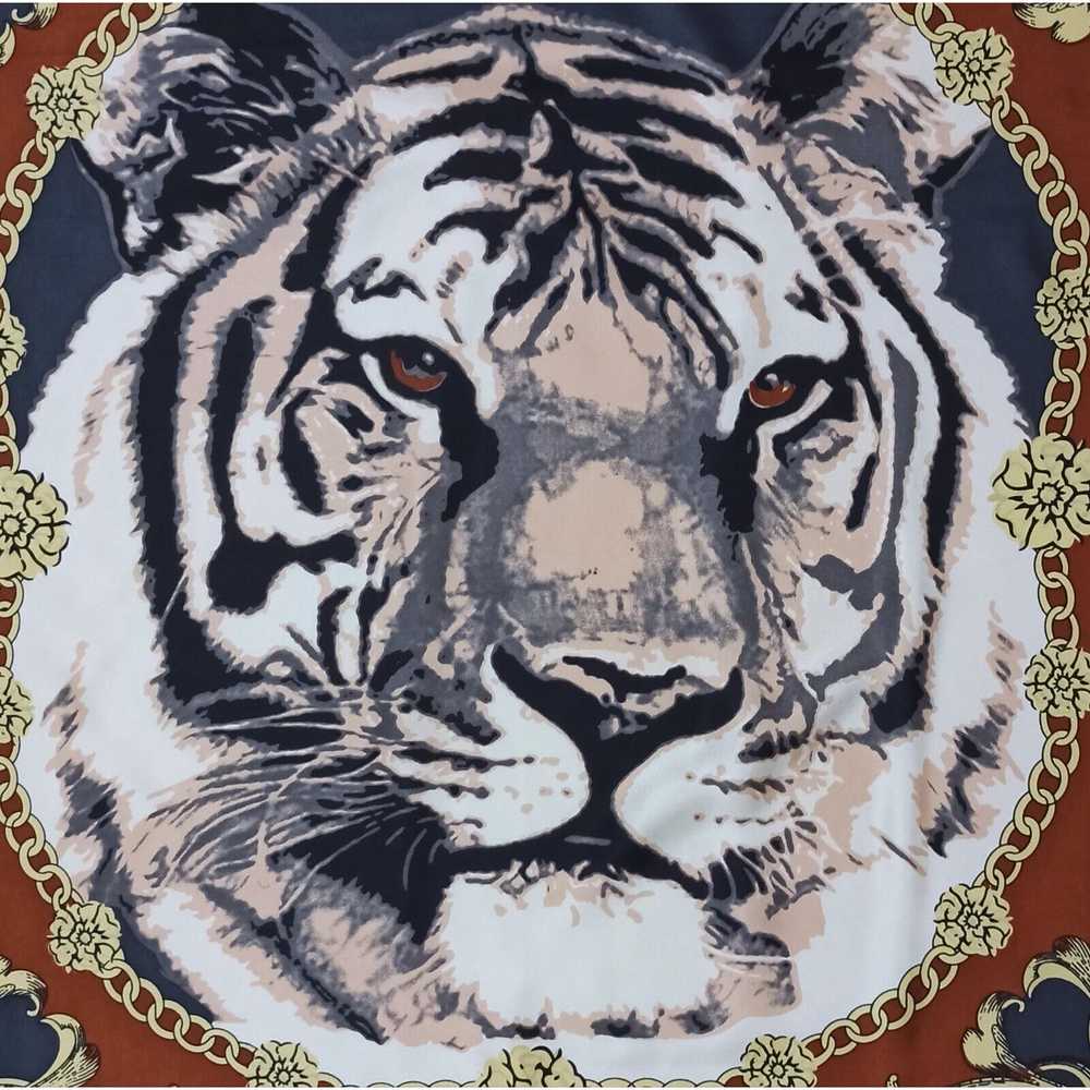 Designer SEASON WIND Baroque Tiger Face Silk Scar… - image 11