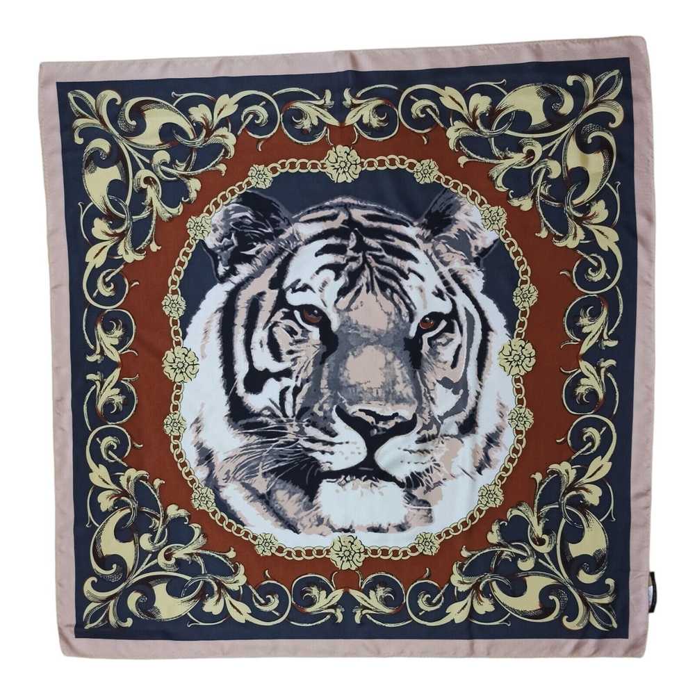 Designer SEASON WIND Baroque Tiger Face Silk Scar… - image 1