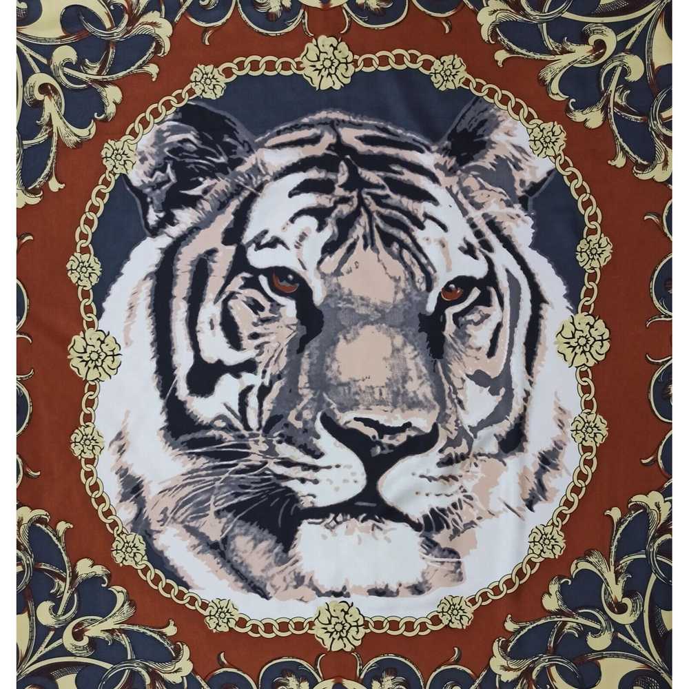 Designer SEASON WIND Baroque Tiger Face Silk Scar… - image 5