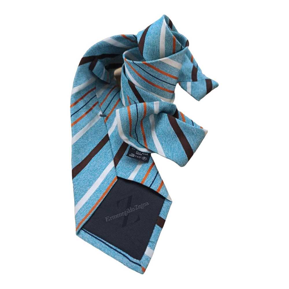 Ermenegildo Zegna ERMENEGILDO ZEGNA Blue Striped … - image 7