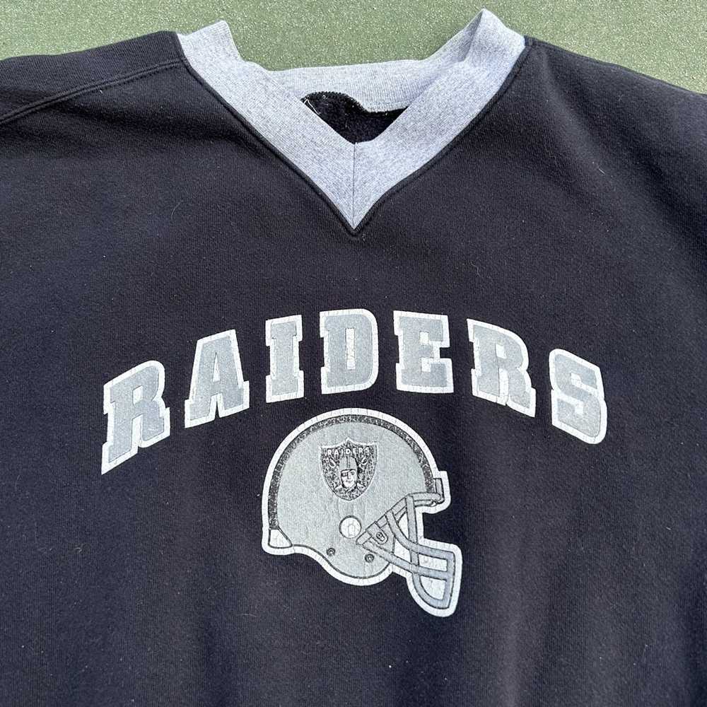 NFL × Oakland Raiders Raiders Striped V-neck long… - image 3